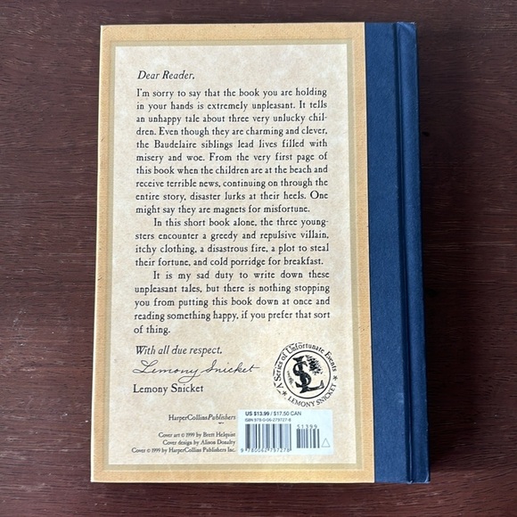 The Bad Beginning Book 1 A series of Unfortunate Events First Edition signed - Picture 3 of 7